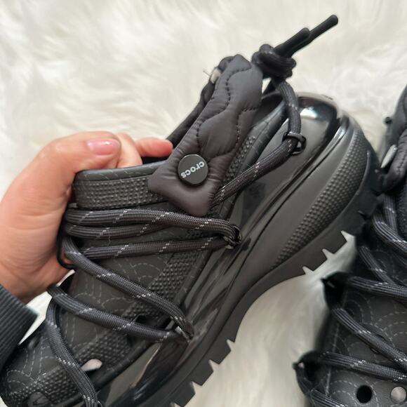 NWOT Rauw Alejandro x Crocs Mega Crush Clog in Black w/ Extra Laces - Picture 9 of 11